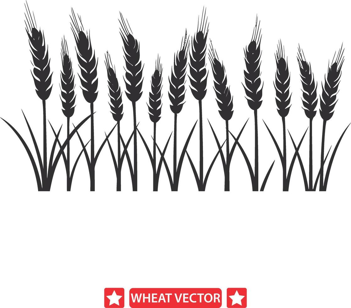 landelijk terugtrekken vredig tarwe silhouet verzameling vector