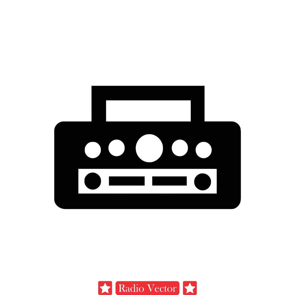 retro radio reeks clip art geassorteerd silhouetten van oud fashioned radio's, ideaal voor wijnoogst decoraties en ontwerp projecten vector