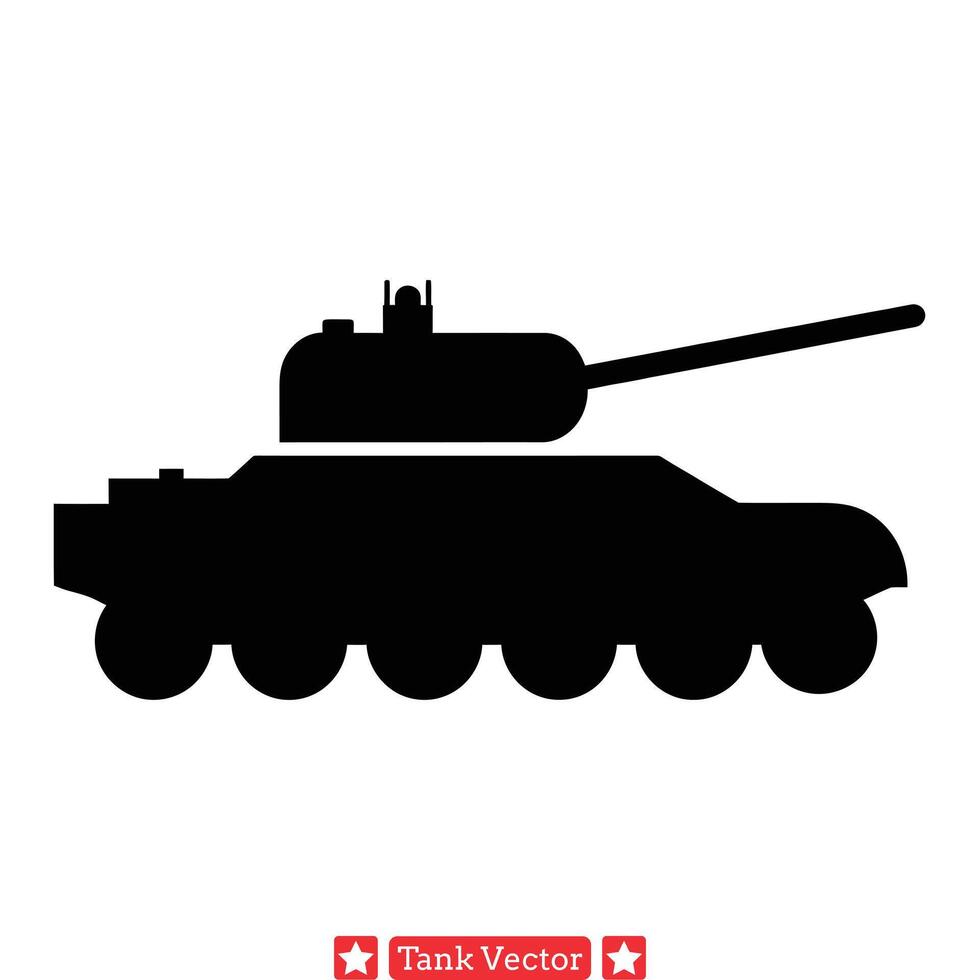 staal monsters gevarieerd tank silhouetten voor grafisch ontwerpers vector