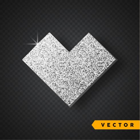 Vectorzilver fonkelt hart vector