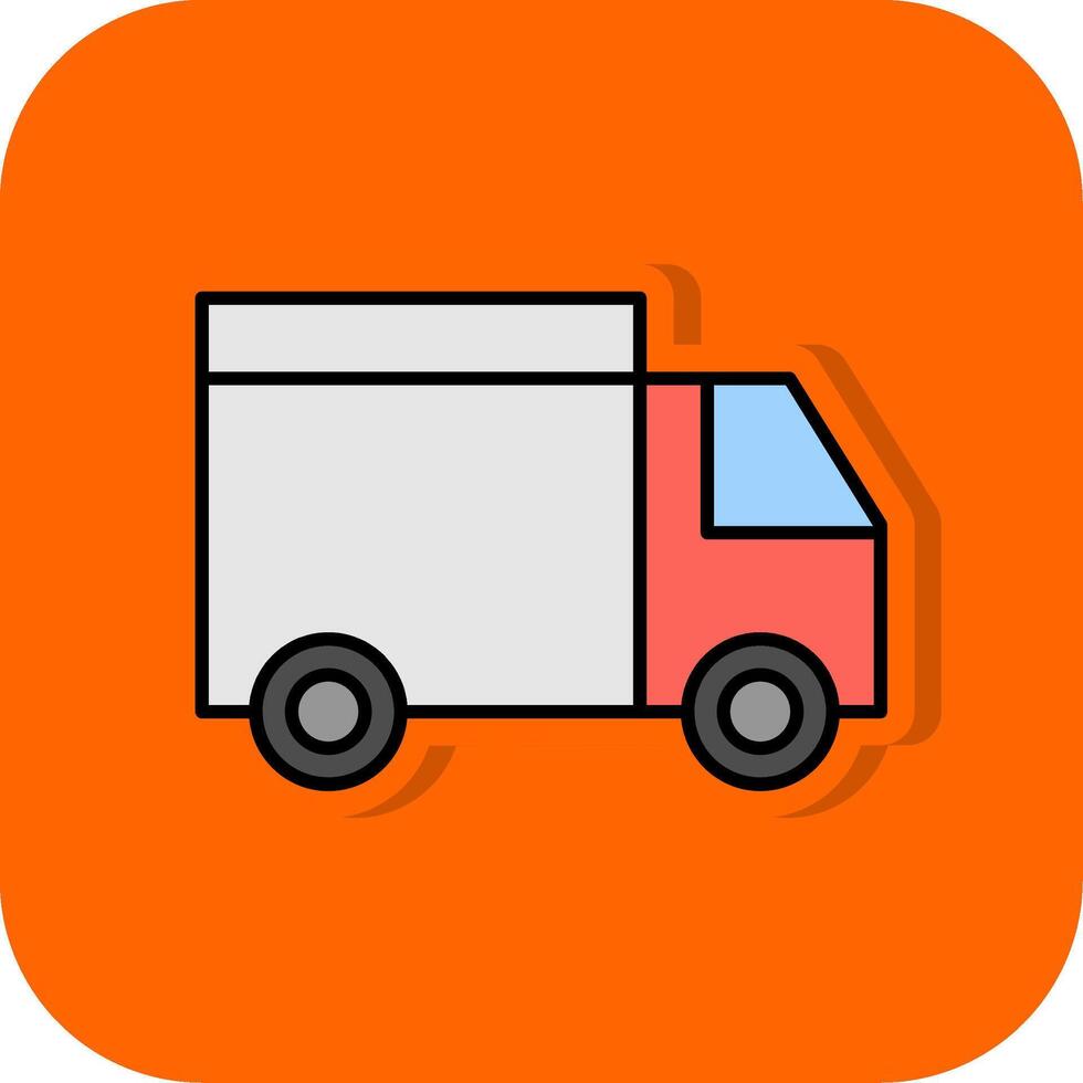 vrachtauto gevulde oranje achtergrond icoon vector