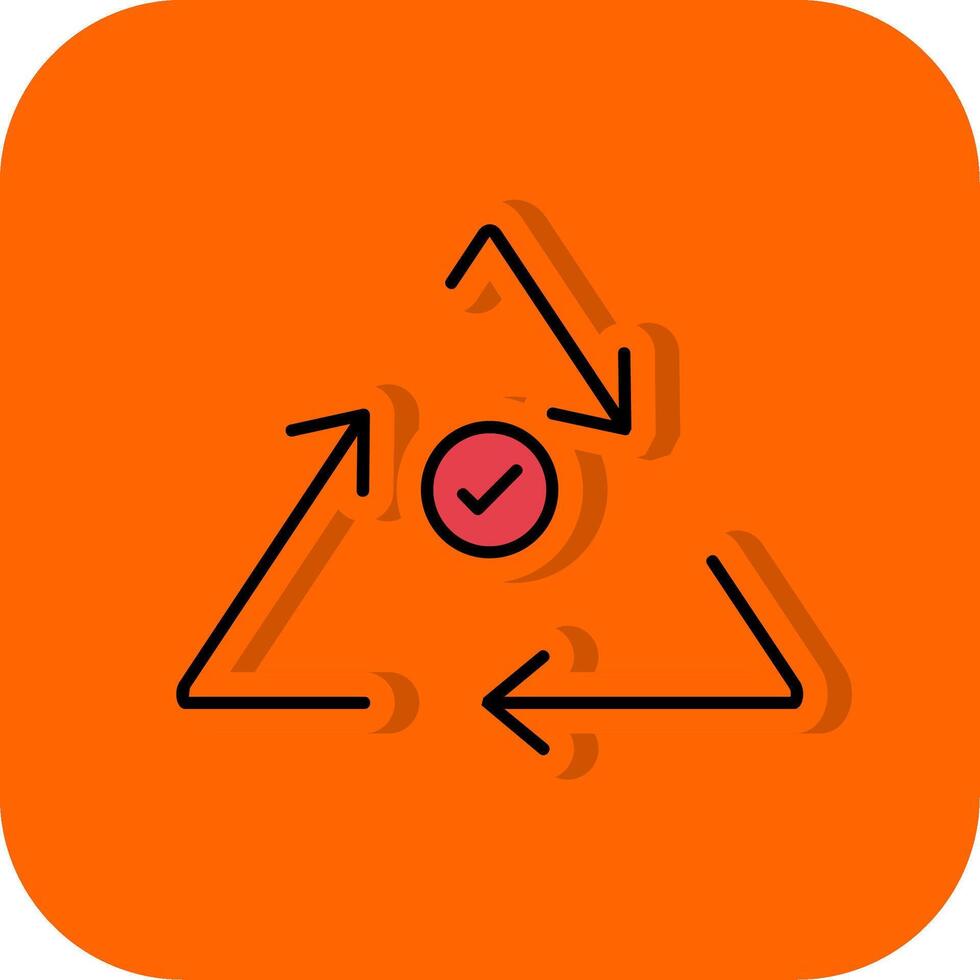recycle gevulde oranje achtergrond icoon vector