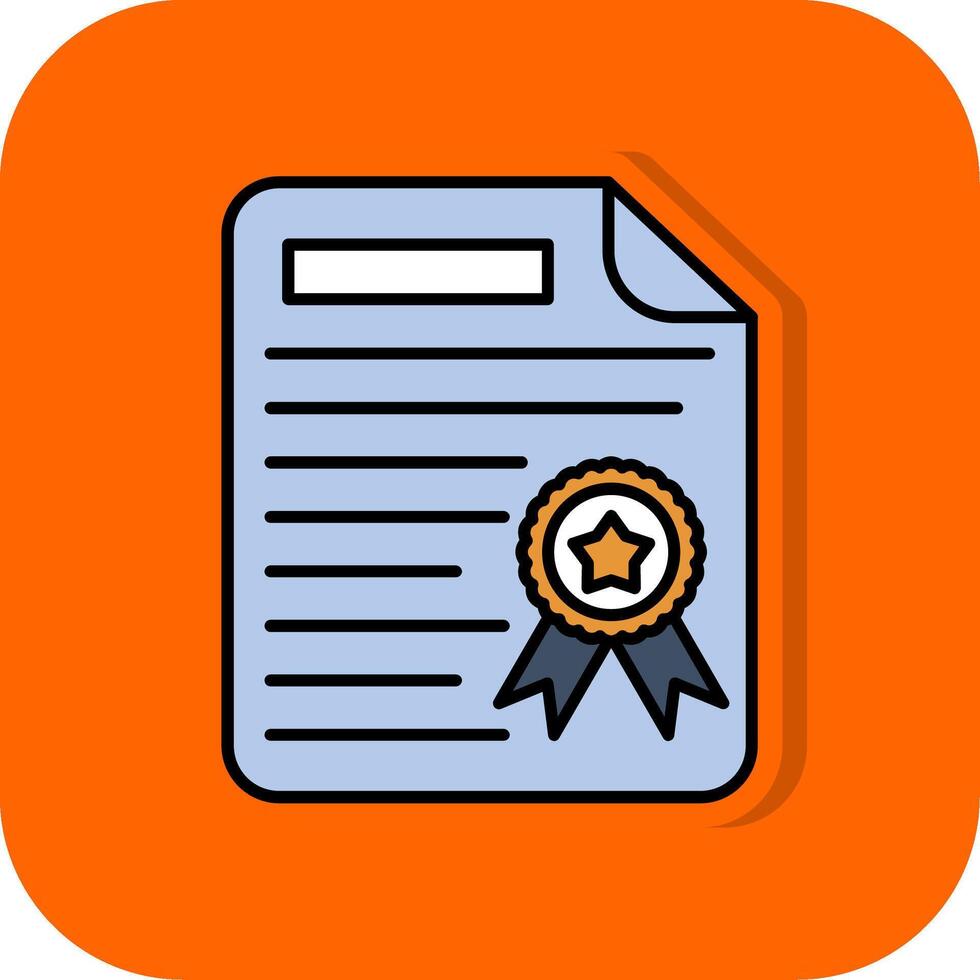 diploma gevulde oranje achtergrond icoon vector