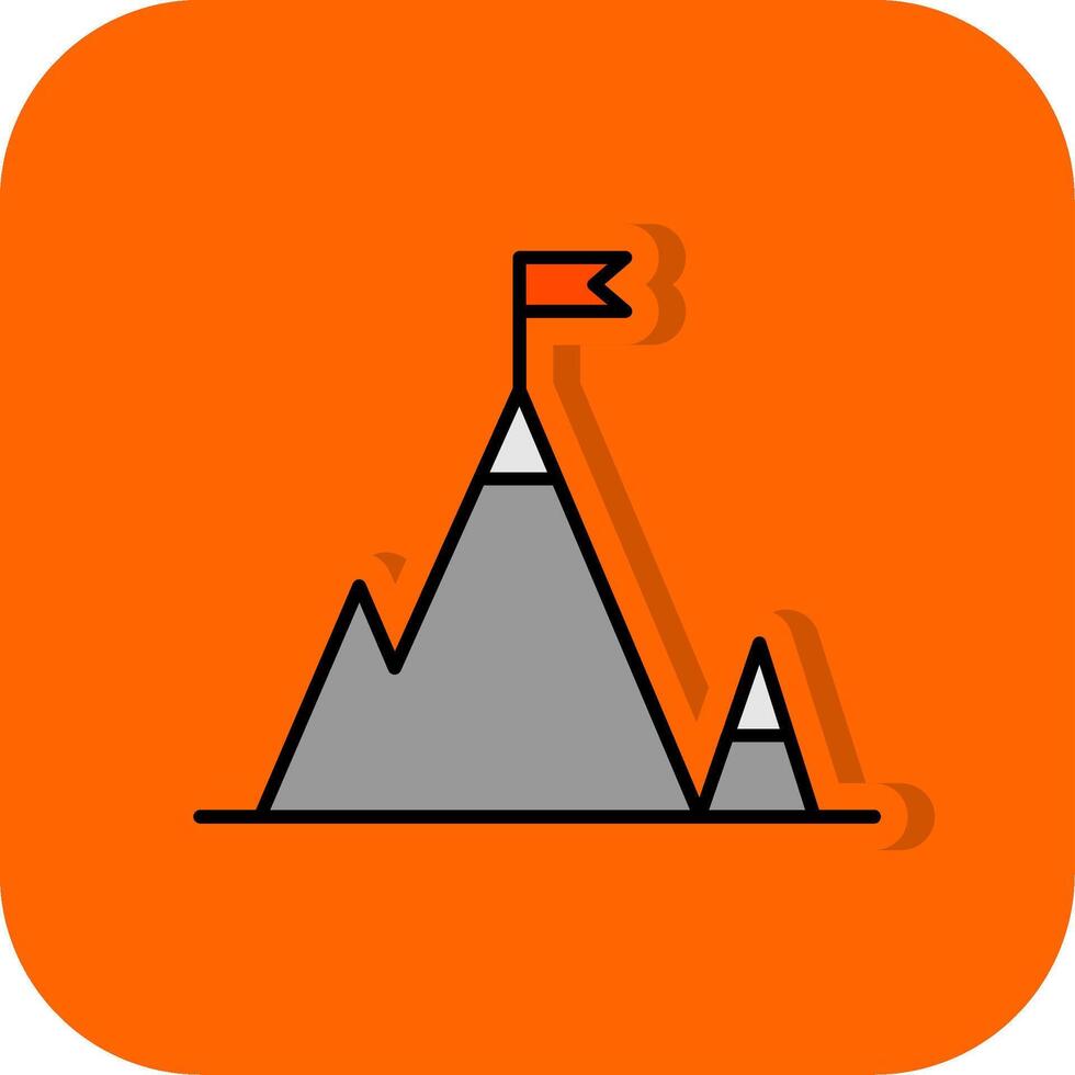 top gevulde oranje achtergrond icoon vector