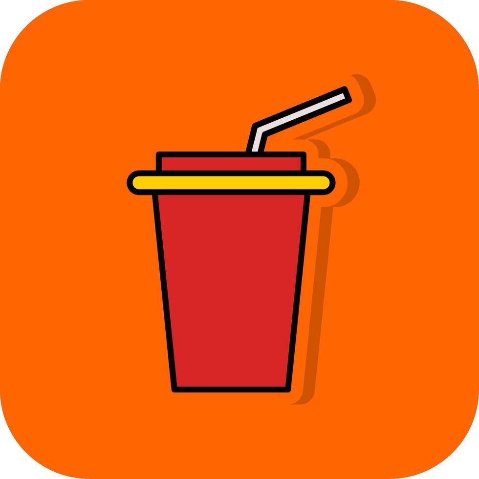 drankjes gevulde oranje achtergrond icoon vector