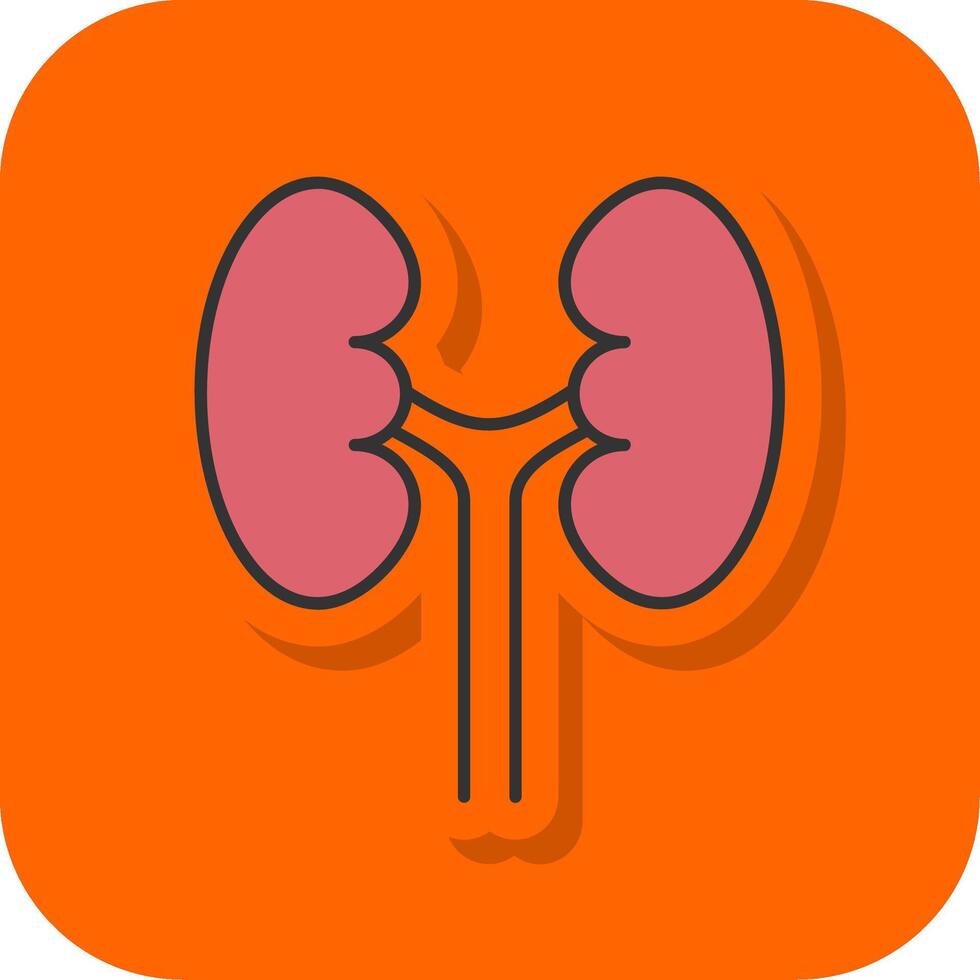 urologie gevulde oranje achtergrond icoon vector