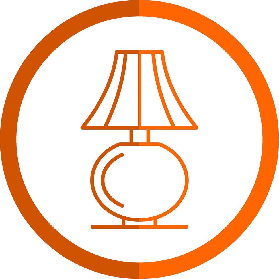 tafel lamp lijn oranje cirkel icoon vector