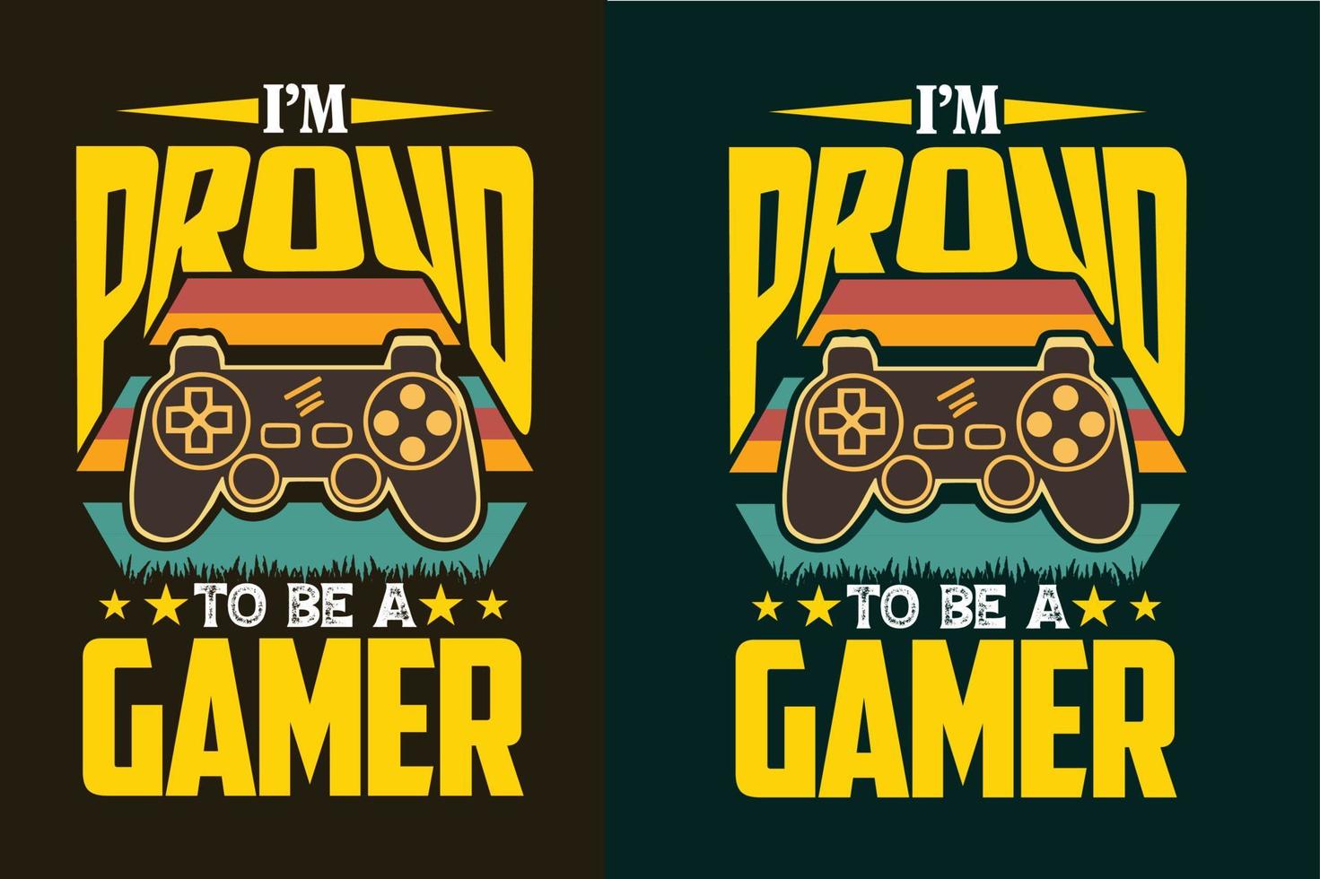 ik ben er trots op een gamer te zijn gaming typografie retro t-shirt design met gaming joystick graphics vector