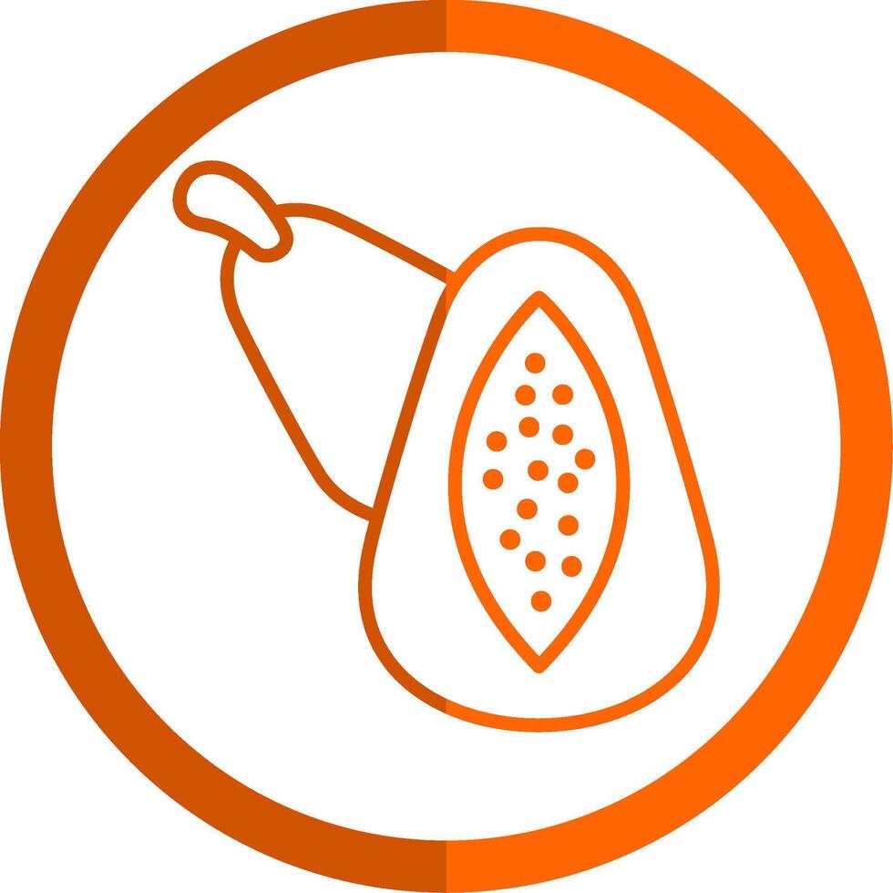 pawpaw lijn oranje cirkel icoon vector