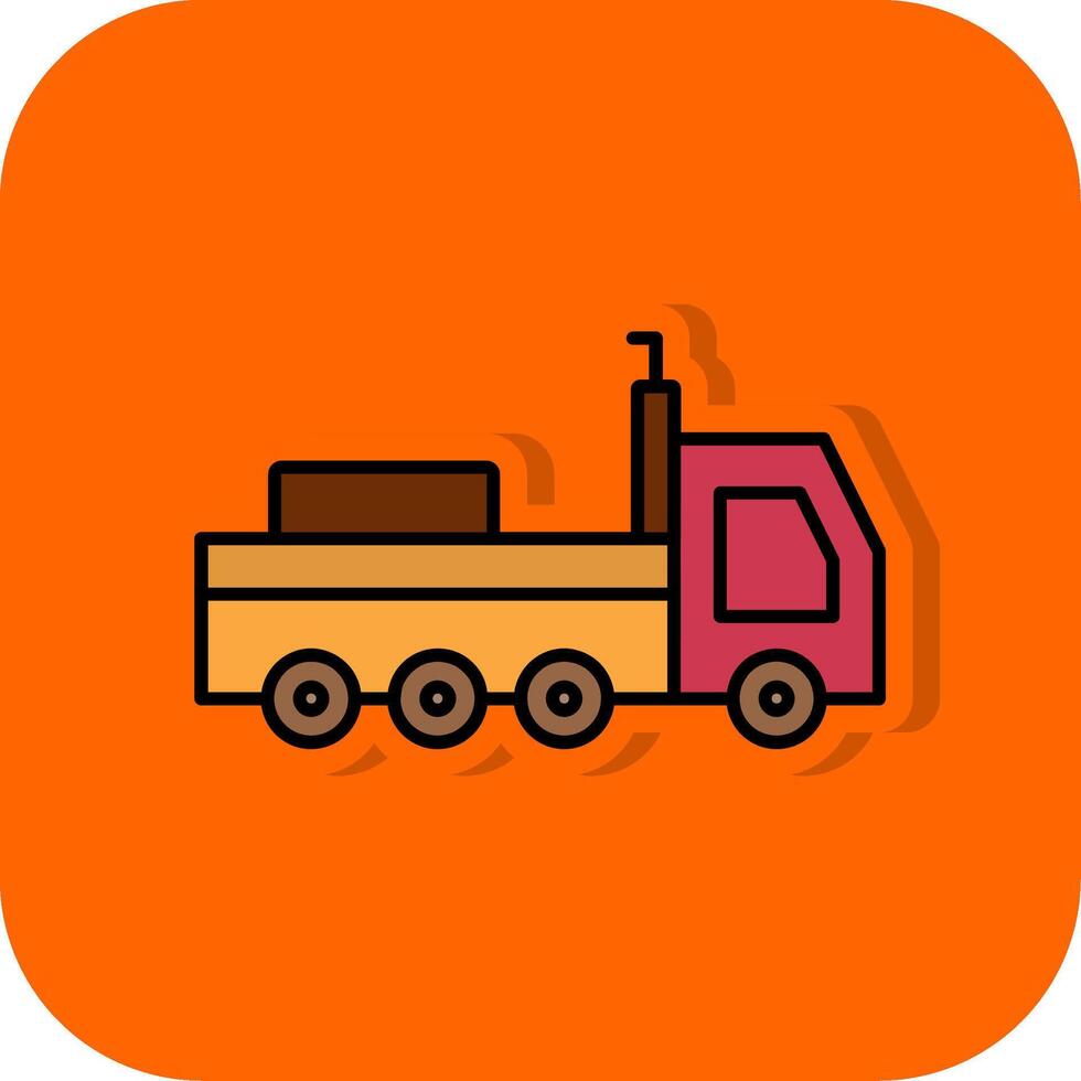 aanhangwagen gevulde oranje achtergrond icoon vector