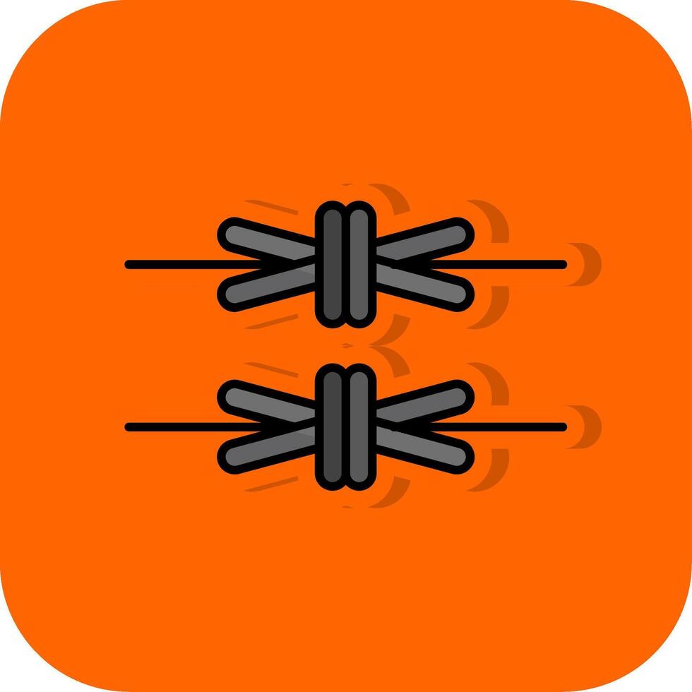 met weerhaken draad gevulde oranje achtergrond icoon vector