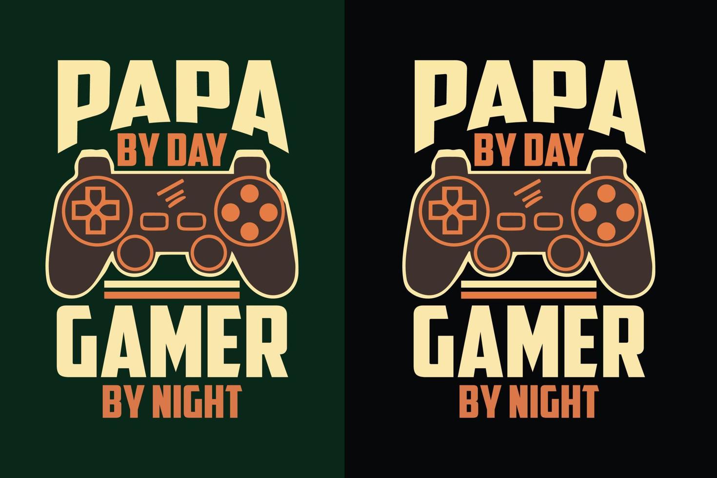 papa overdag gamer 's nachts gaming t-shirtontwerp vector