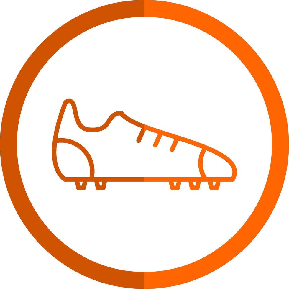 Amerikaans voetbal laarzen lijn oranje cirkel icoon vector