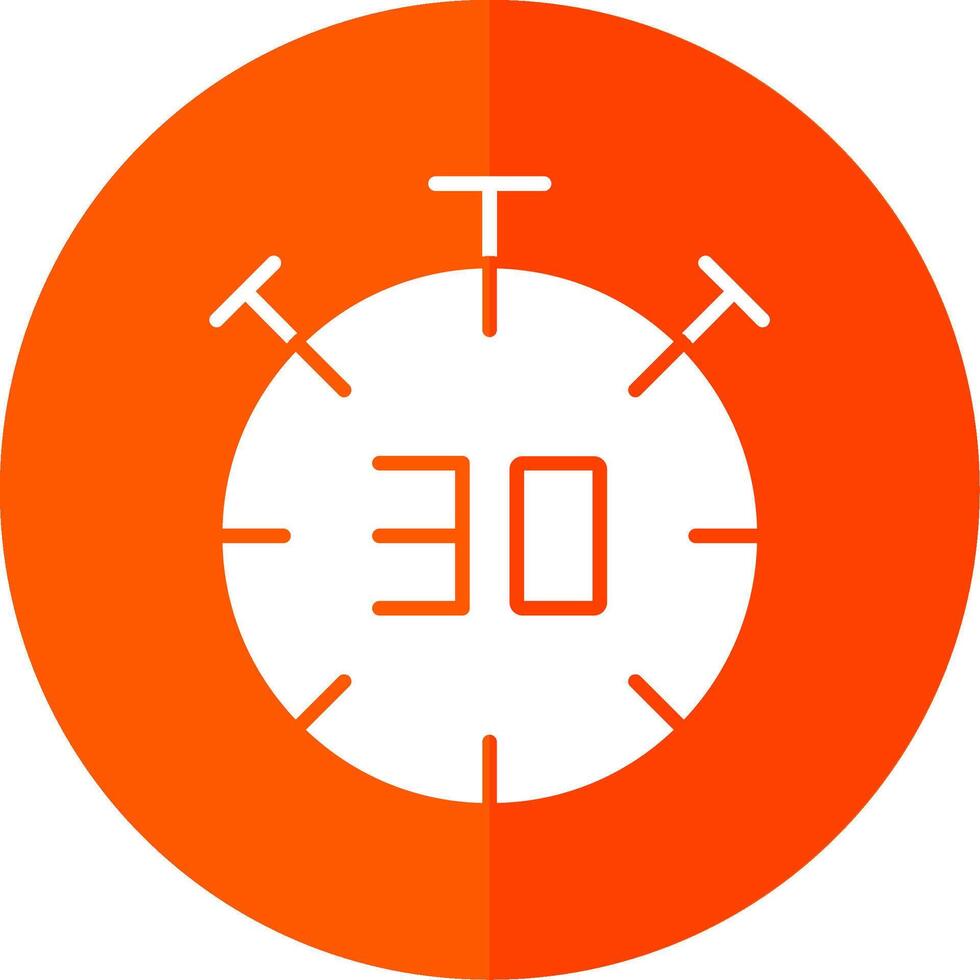 voor de helft tijd glyph rood cirkel icoon vector