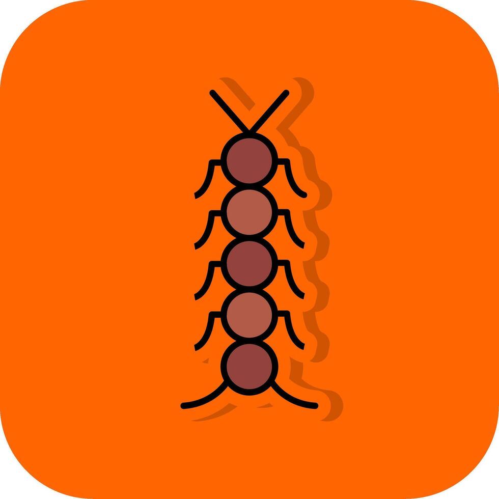 insect gevulde oranje achtergrond icoon vector