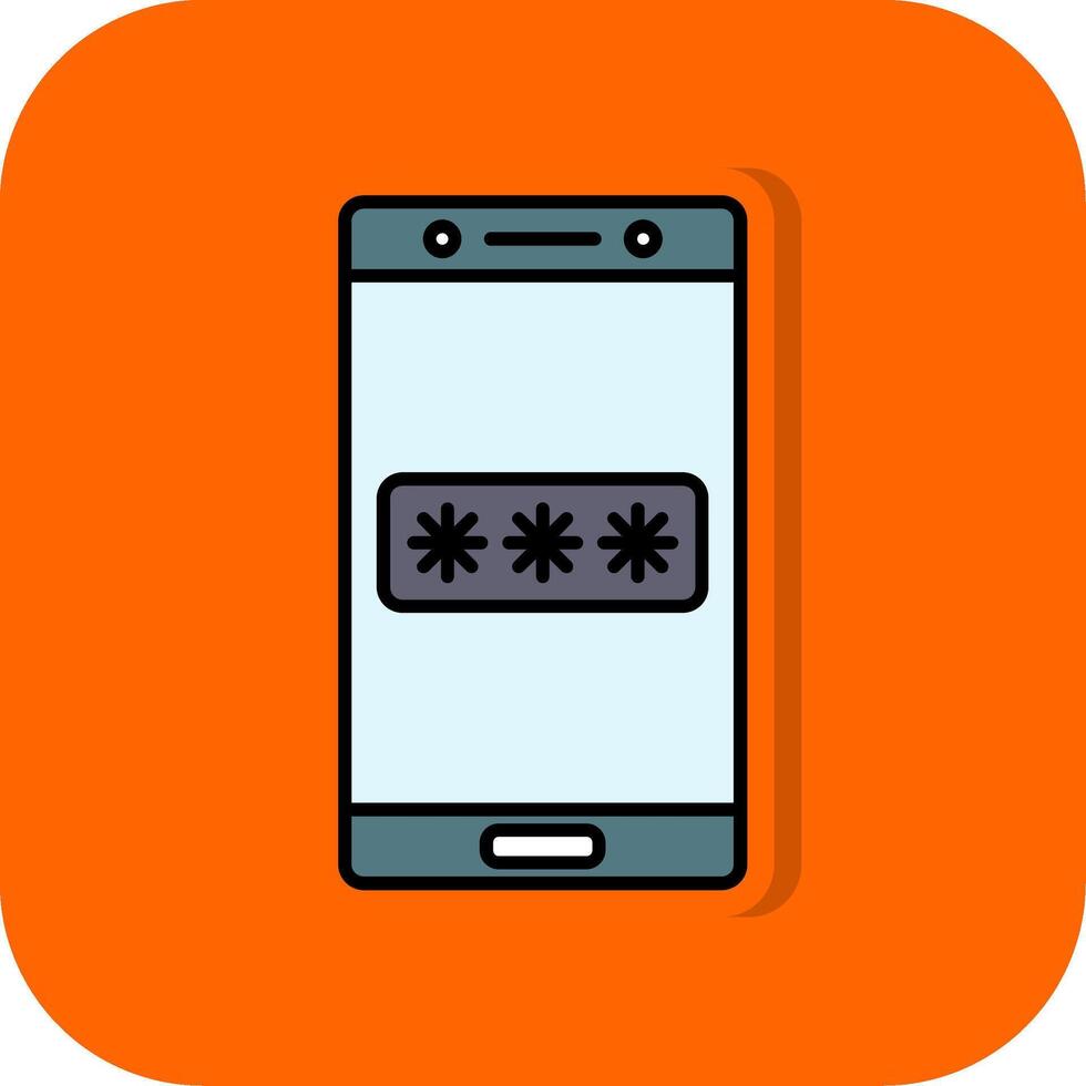 wachtwoord gevulde oranje achtergrond icoon vector