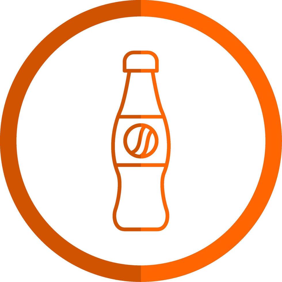 cola lijn oranje cirkel icoon vector