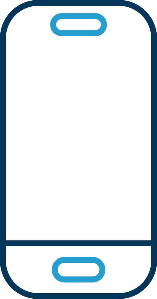 smartphone lijn blauw twee kleur icoon vector