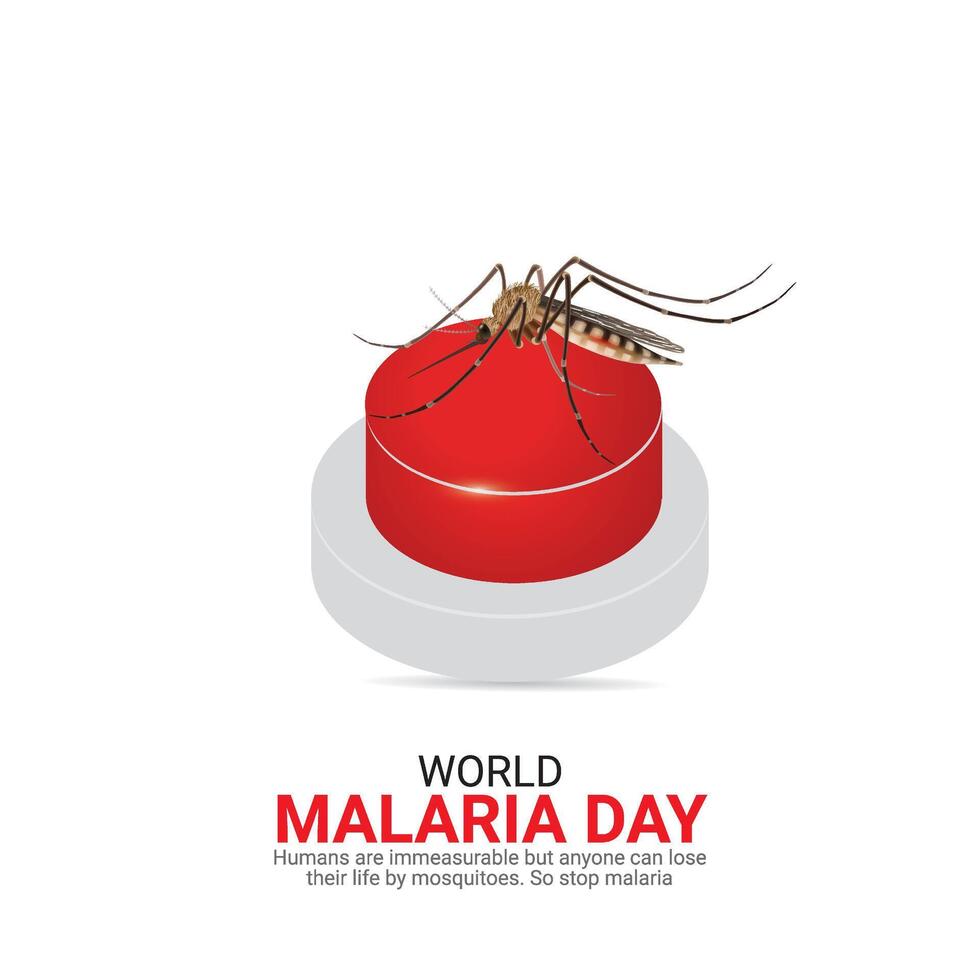 wereld malaria dag. wereld malaria dag, april 25, creatief advertenties ontwerp, , 3d illustratie vector