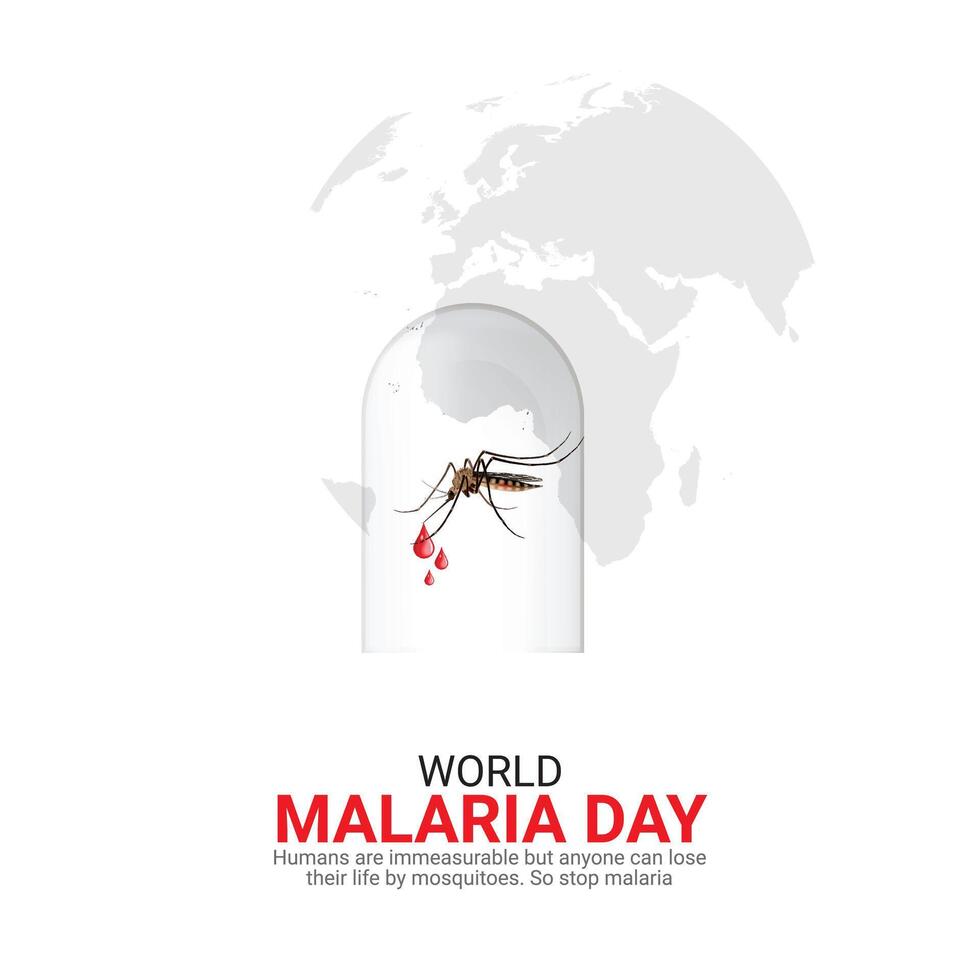 wereld malaria dag. wereld malaria dag, april 25, creatief advertenties ontwerp, , 3d illustratie vector