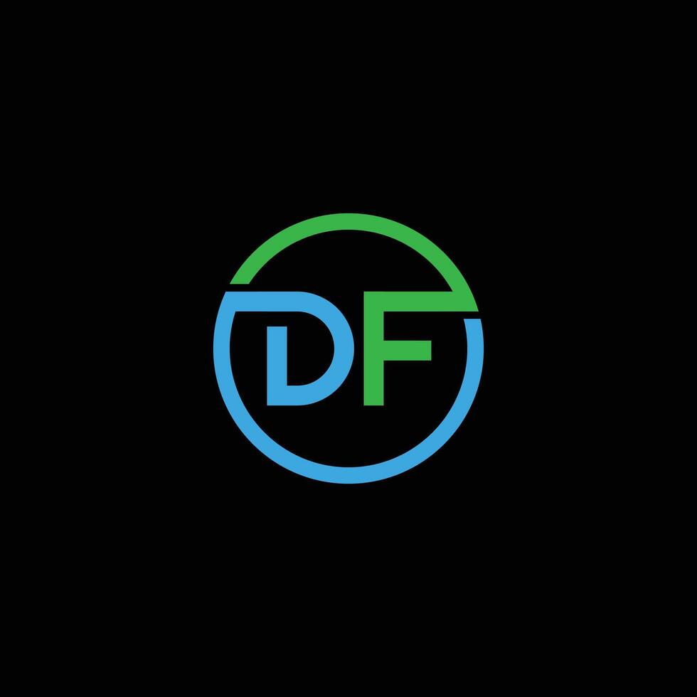 df brief eerste logo ontwerp vector