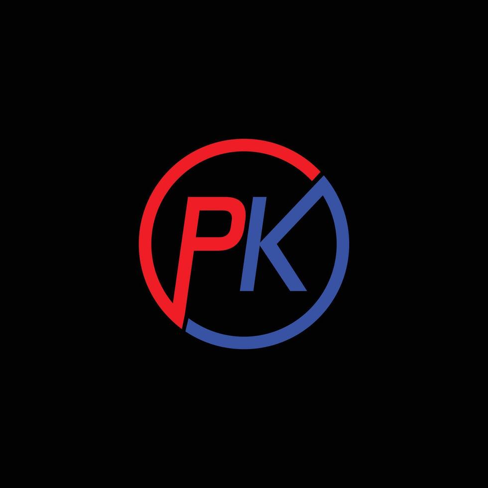 pk, kp abstract brieven logo vector