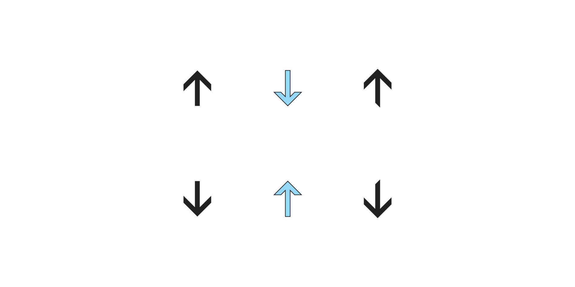 op en neer pijlpictogram vectorpakket, gratis pijlpictogrampakket vector