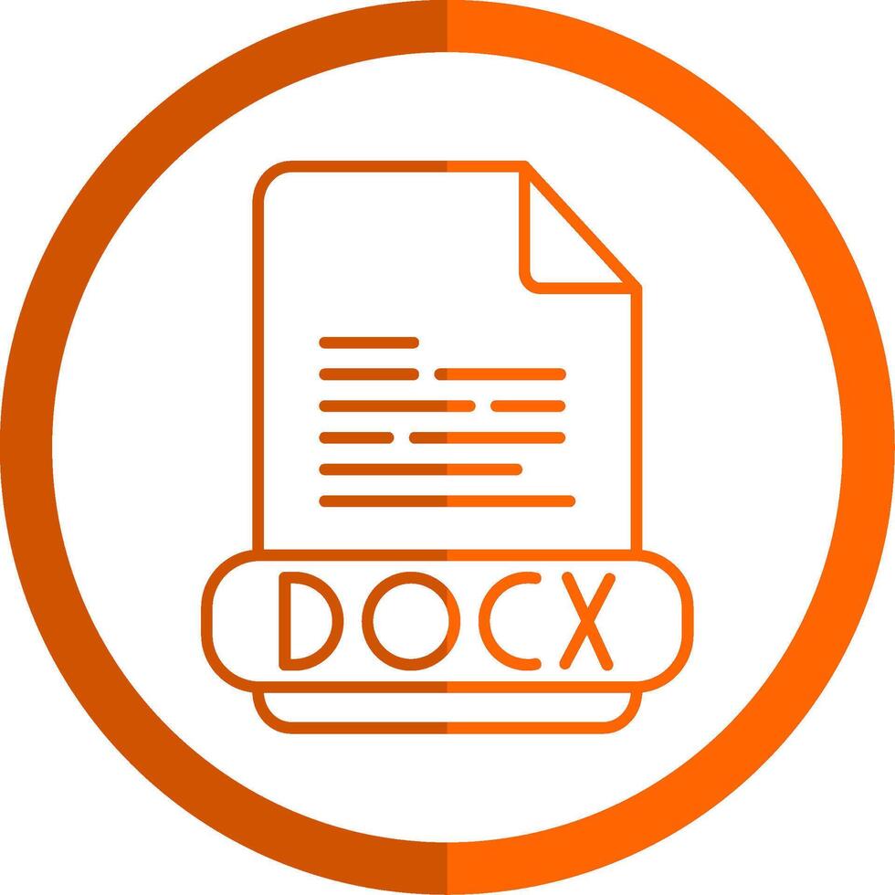 docx lijn oranje cirkel icoon vector