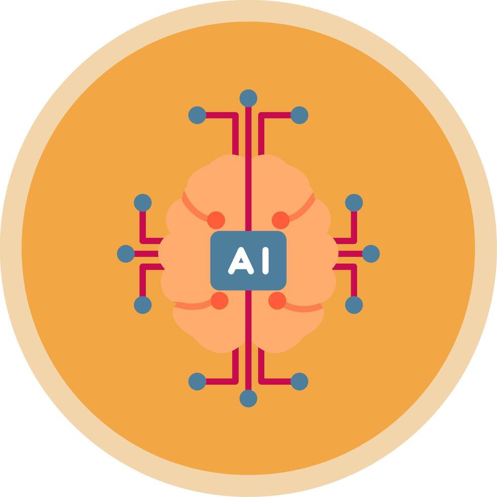 kunstmatig intelligentie- vlak multi cirkel icoon vector