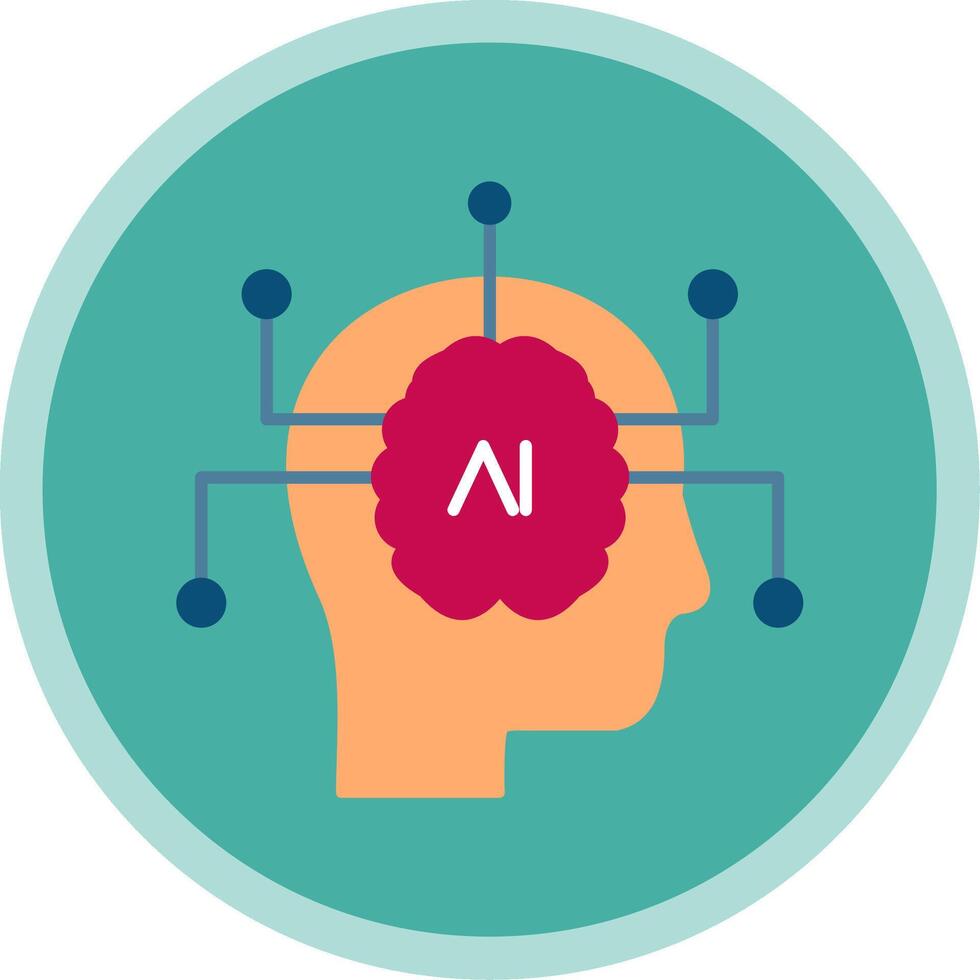 kunstmatig intelligentie- vlak multi cirkel icoon vector