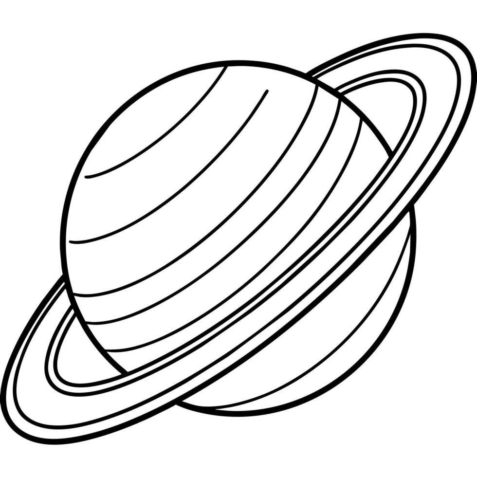 Saturnus planeet schets illustratie digitaal kleur boek bladzijde lijn kunst tekening vector