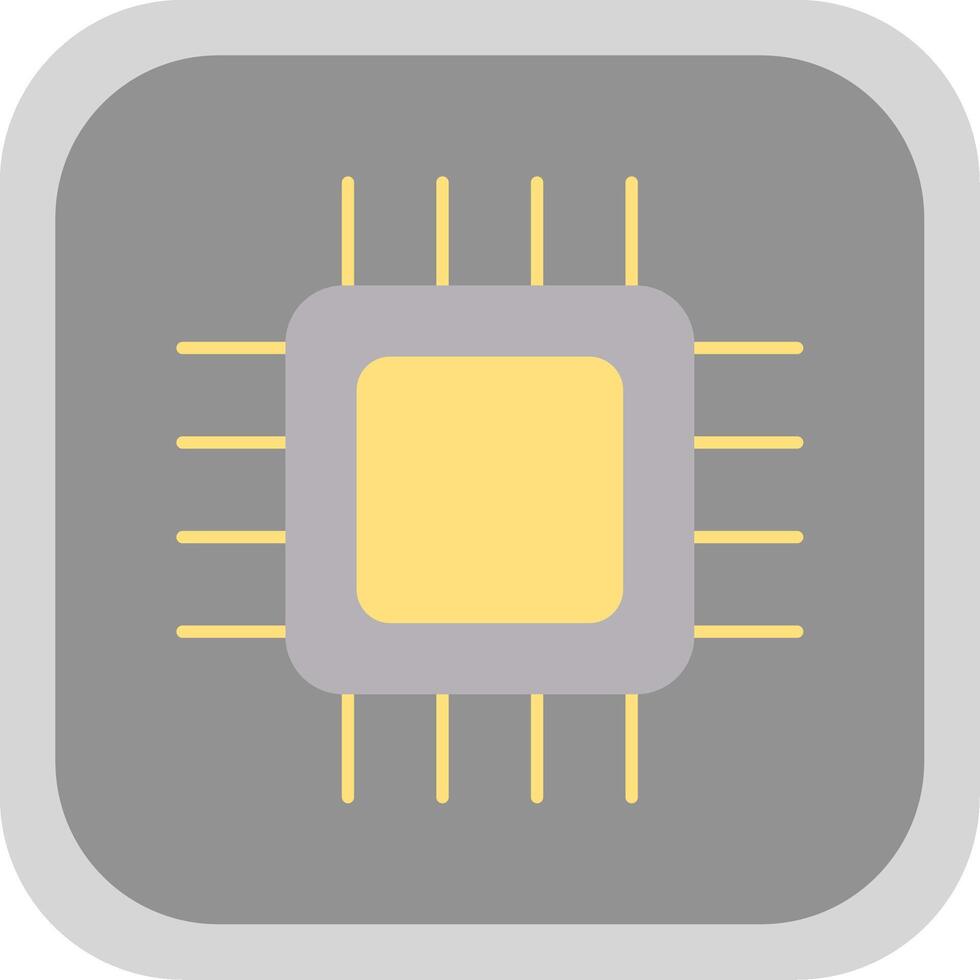CPU vlak ronde hoek icoon vector