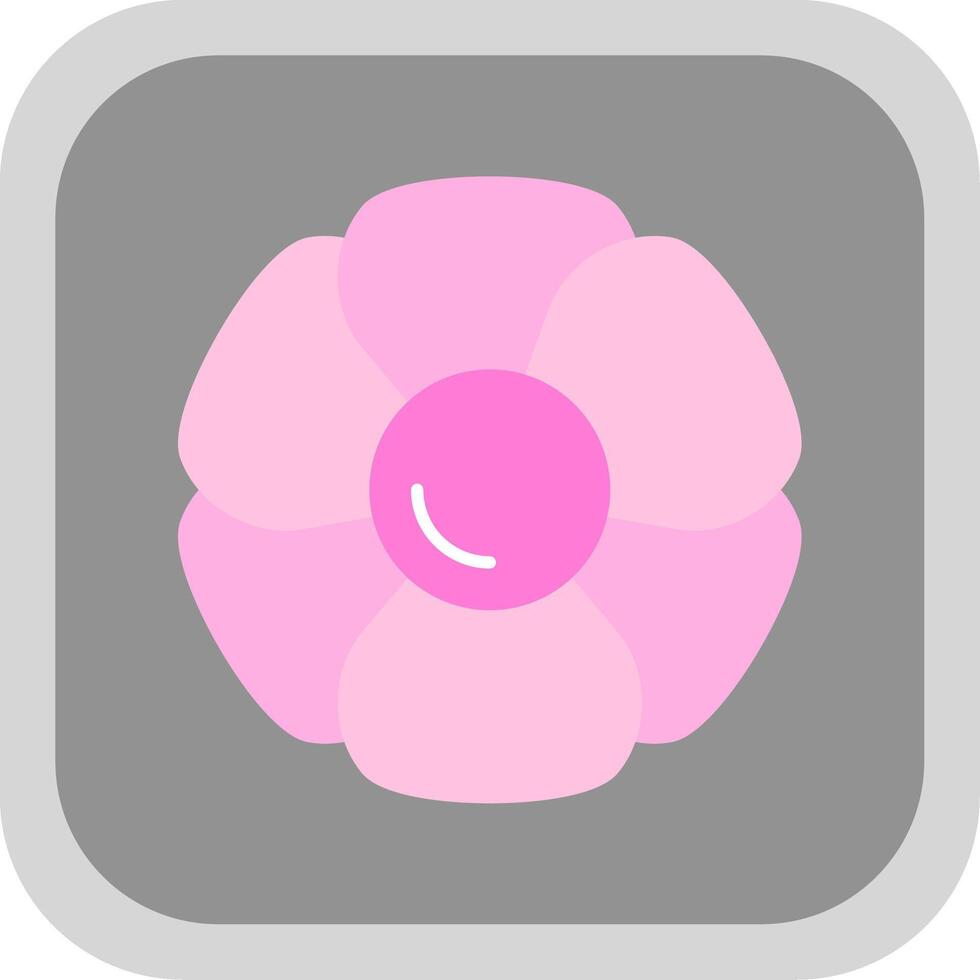 hortensia vlak ronde hoek icoon vector