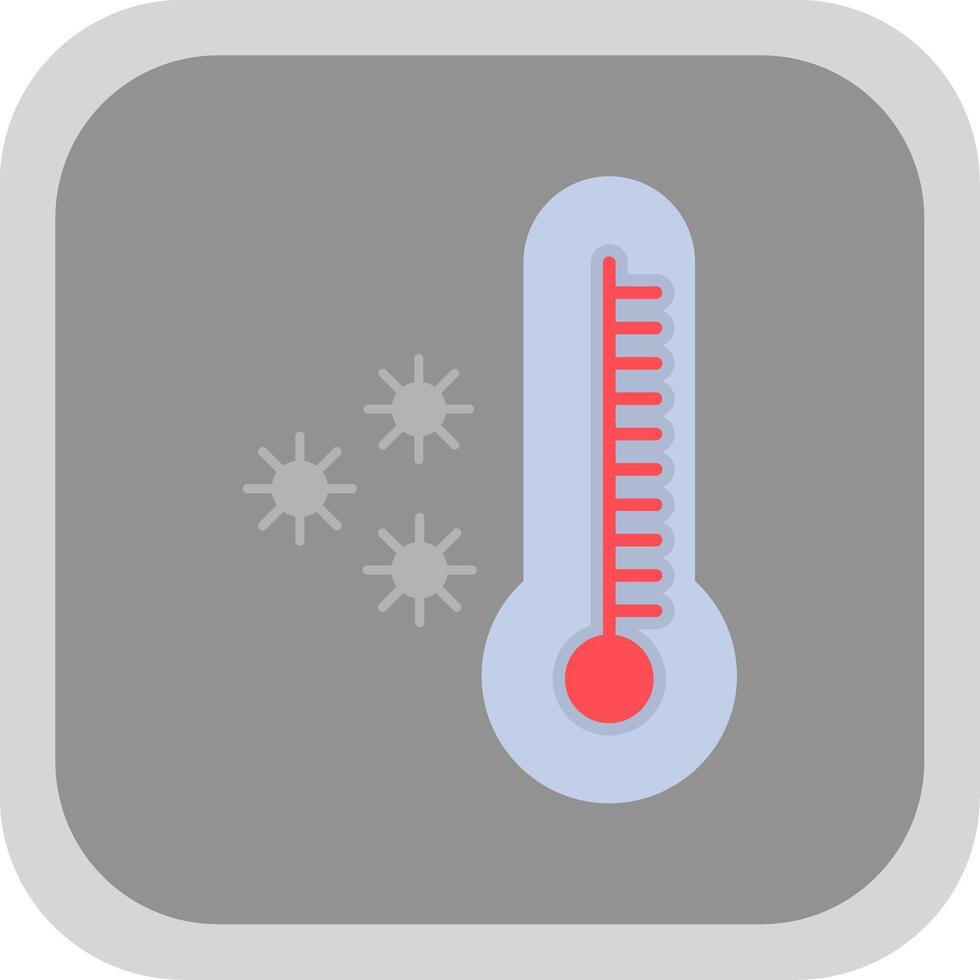 thermometer vlak ronde hoek icoon vector