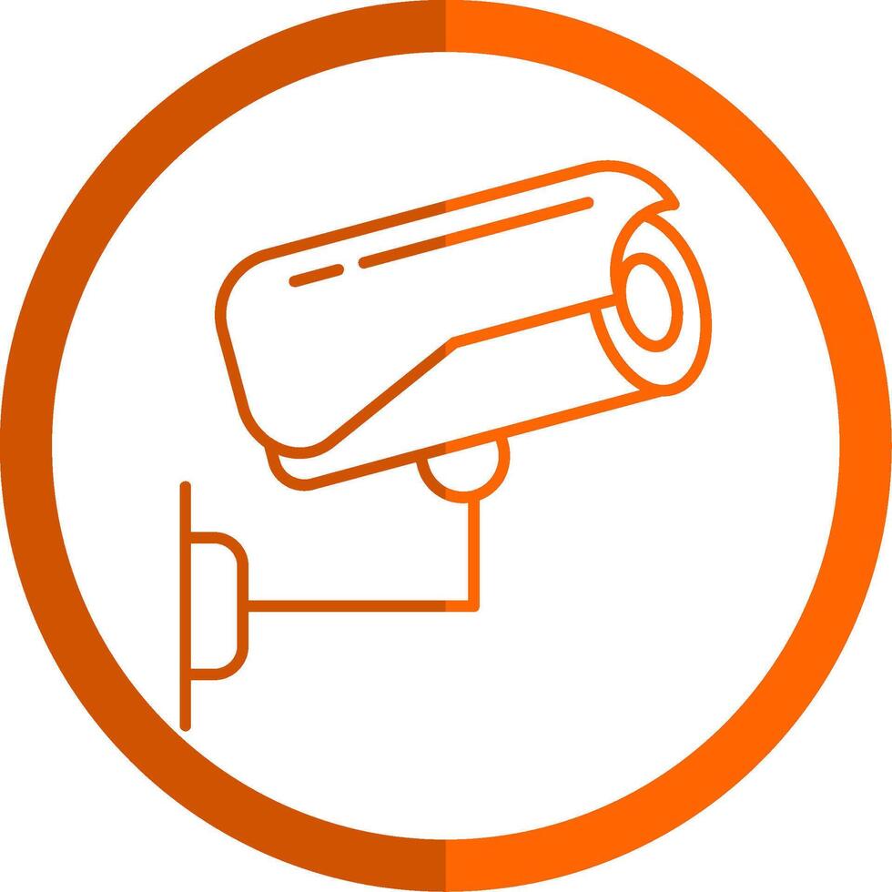 veiligheid camera lijn oranje cirkel icoon vector