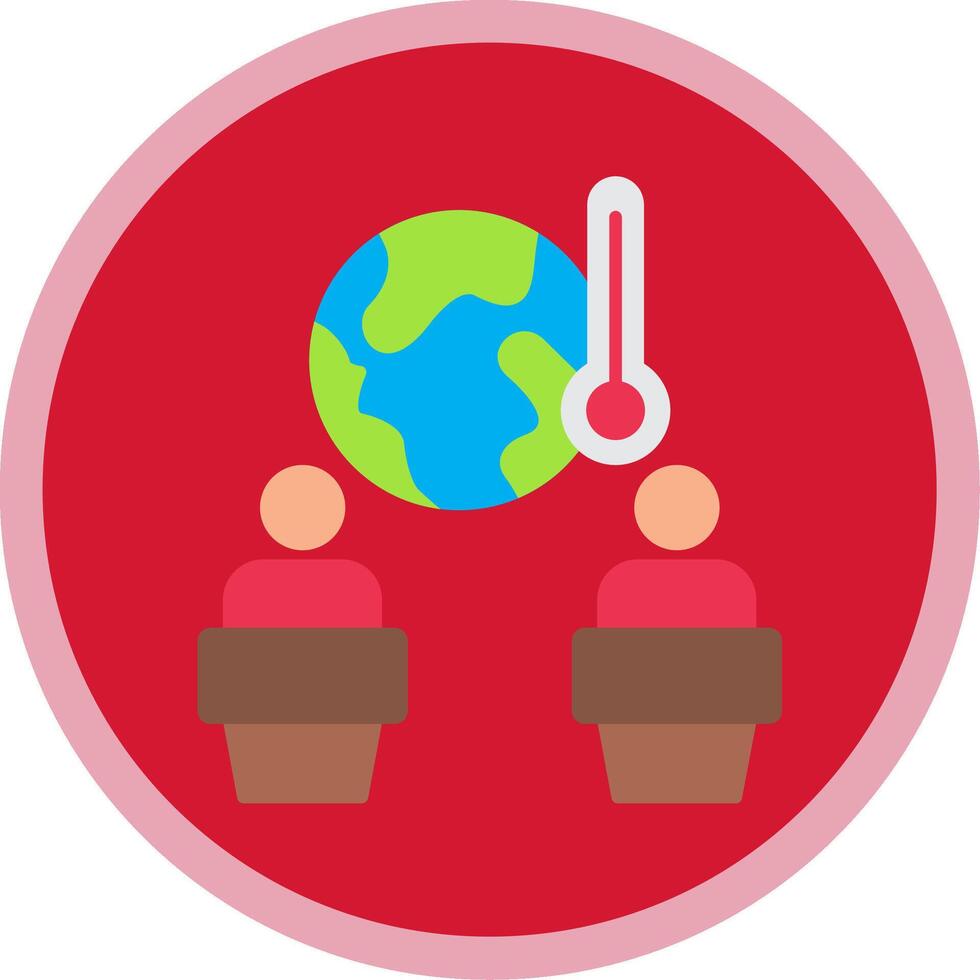 globaal opwarming debat vlak multi cirkel icoon vector