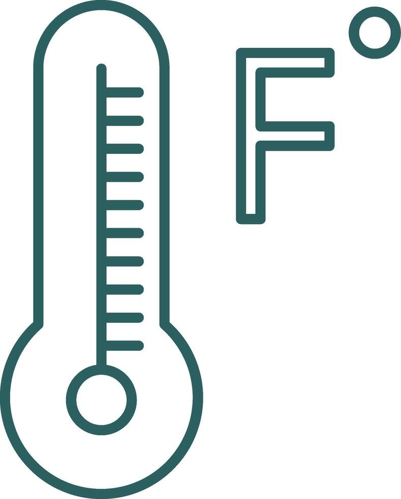 Fahrenheit graden lijn helling ronde hoek icoon vector