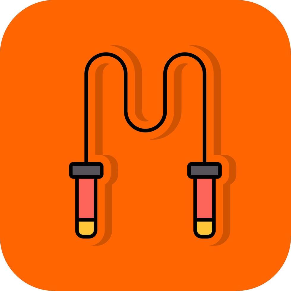 overslaan touw gevulde oranje achtergrond icoon vector