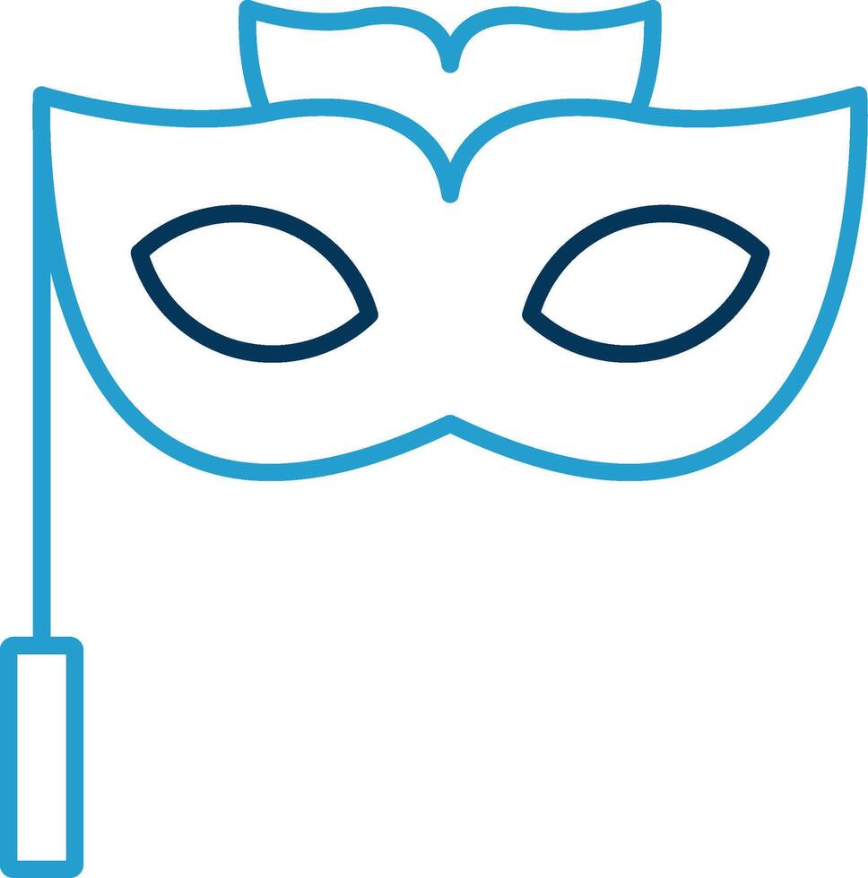 oog masker lijn blauw twee kleur icoon vector