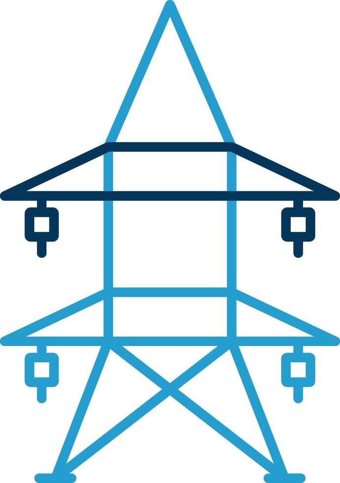 elektrisch toren lijn blauw twee kleur icoon vector