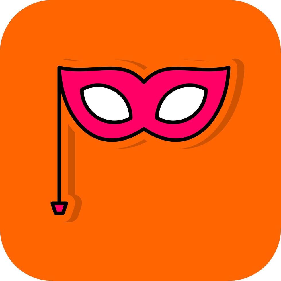 carnaval masker gevulde oranje achtergrond icoon vector