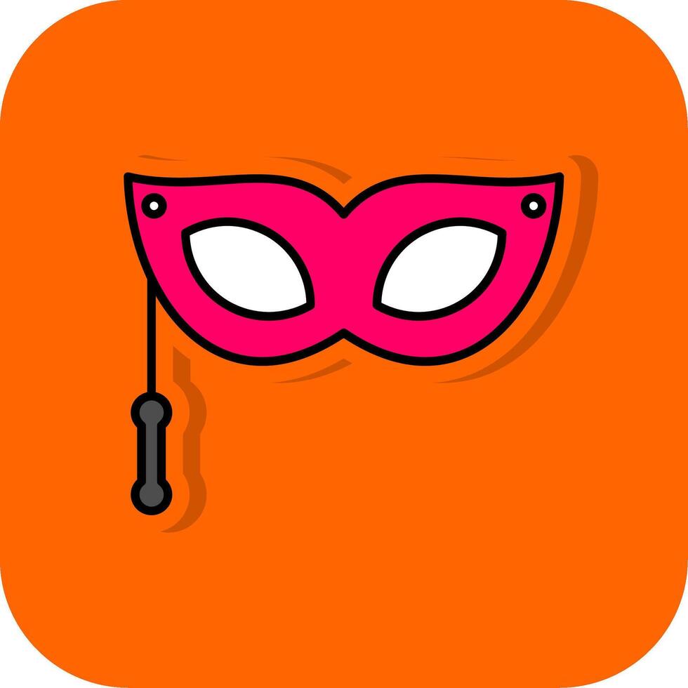 oog masker gevulde oranje achtergrond icoon vector