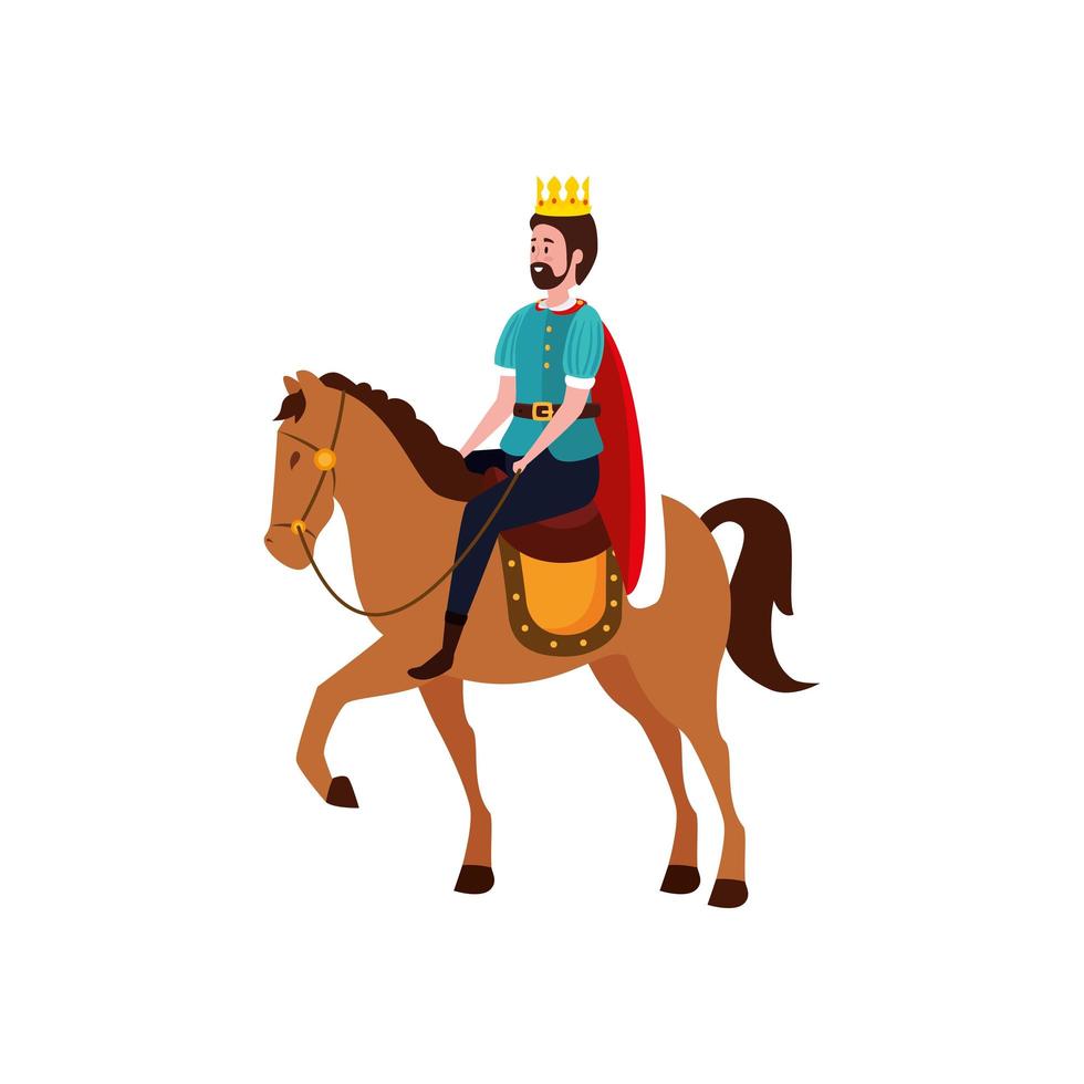koning van sprookje in avatar karakter van een paard vector