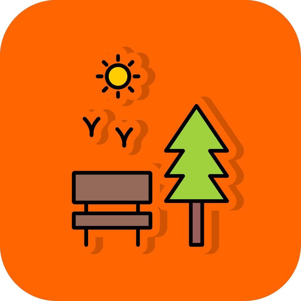 park gevulde oranje achtergrond icoon vector
