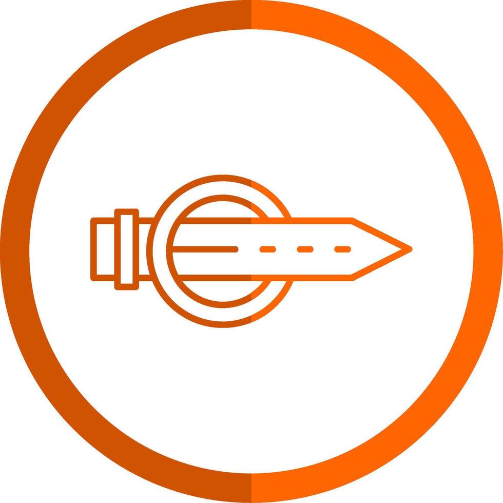 riem lijn oranje cirkel icoon vector