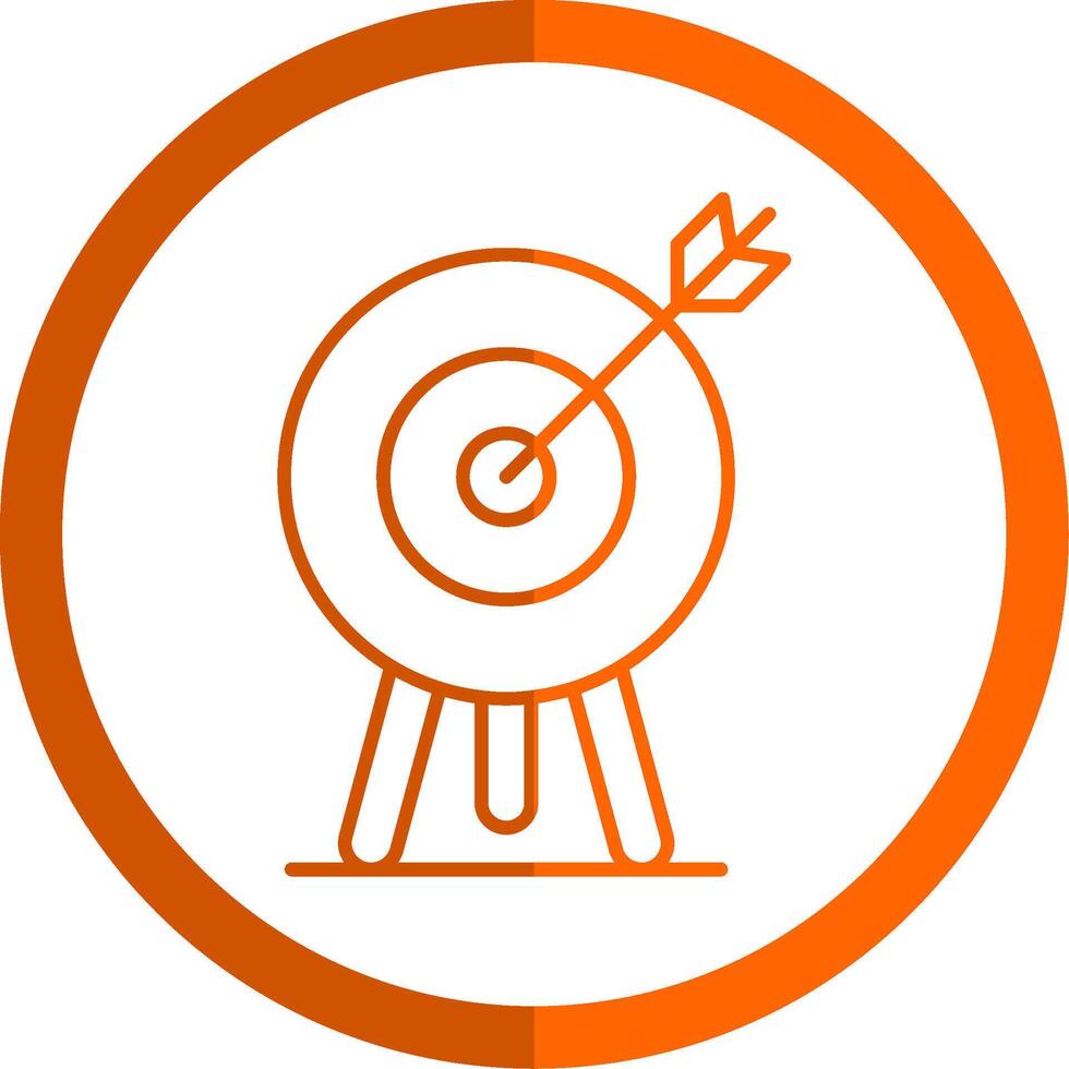 doelwit lijn oranje cirkel icoon vector