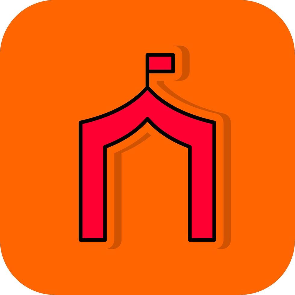 circus tent gevulde oranje achtergrond icoon vector