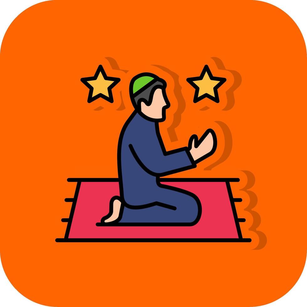aanbieden gebed gevulde oranje achtergrond icoon vector