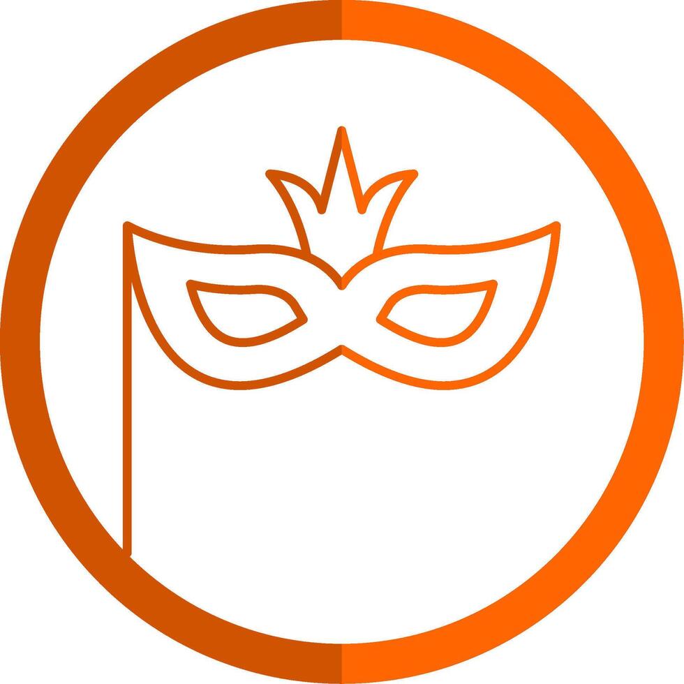 carnaval masker lijn oranje cirkel icoon vector