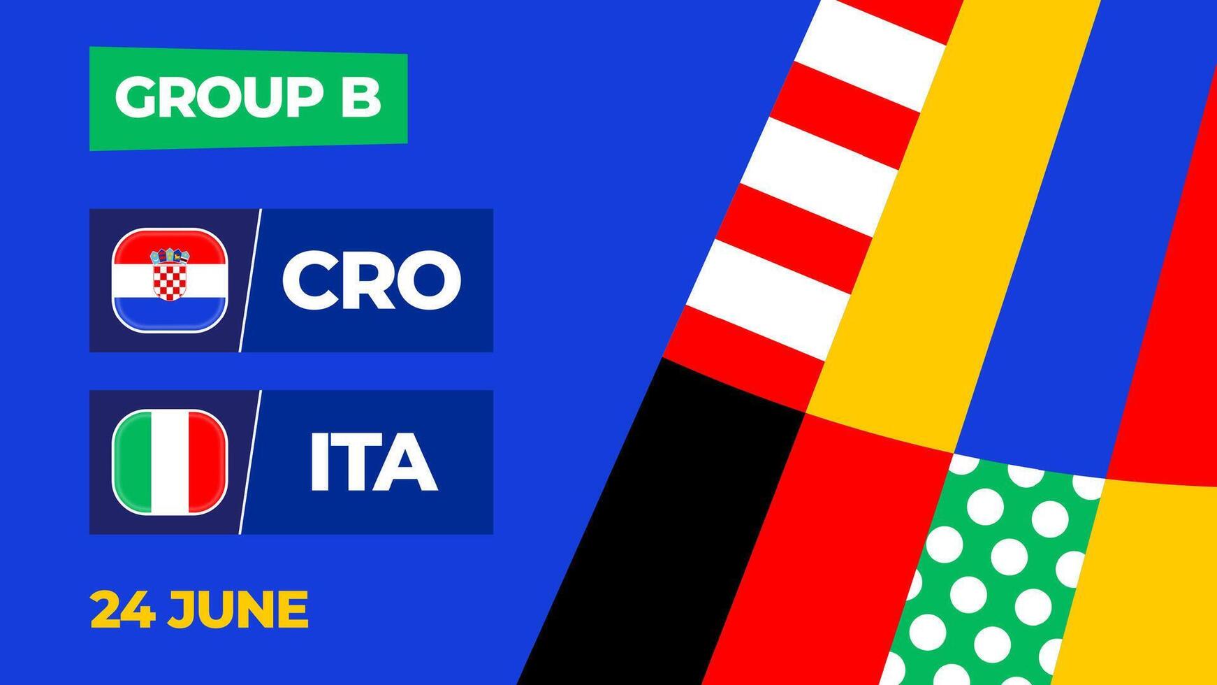 Kroatië vs Italië Amerikaans voetbal 2024 bij elkaar passen versus. 2024 groep stadium kampioenschap bij elkaar passen versus teams intro sport achtergrond, kampioenschap wedstrijd vector